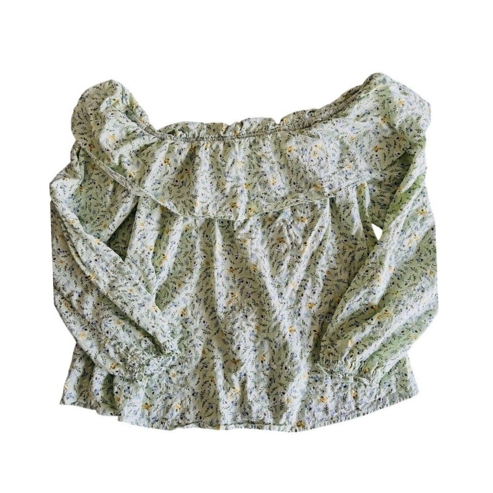 Ana Floral Off-Shoulder Women Top Size Large Cottage